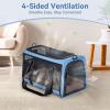 imagePETSFIT SoftSided Cat Carriers ampamp Car Seats with Patent Safe Buckles ClipOn Harness18quotx11quotx11quot Airline Approved Pet Carrier  9 lbs Capacity Cyan BlueABlue