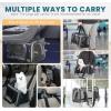 imagePETSFIT SoftSided Cat Carriers ampamp Car Seats with Patent Safe Buckles ClipOn Harness18quotx11quotx11quot Airline Approved Pet Carrier  9 lbs Capacity Cyan BlueBGray
