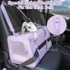 imagePETSFIT SoftSided Cat Carriers ampamp Car Seats with Patent Safe Buckles ClipOn Harness18quotx11quotx11quot Airline Approved Pet Carrier  9 lbs Capacity Cyan BlueAPurple