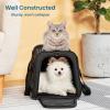 imagePETSFIT SoftSided Cat Carriers ampamp Car Seats with Patent Safe Buckles ClipOn Harness18quotx11quotx11quot Airline Approved Pet Carrier  9 lbs Capacity Cyan BlueBBlack