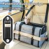 imagePETSFIT SoftSided Cat Carriers ampamp Car Seats with Patent Safe Buckles ClipOn Harness18quotx11quotx11quot Airline Approved Pet Carrier  9 lbs Capacity Cyan BlueAGray