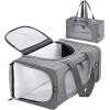 imagePetsfit Airline Approved Pet Carrier for Small Cats 165x86x11 TSA Approved Carrier with Removable DualSided Padding 2Way Placement  Fits Under Most Airplane Seats Escape Proof GrayGraywith lockable zippers