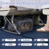 imagePetsfit Airline Approved Pet Carrier for Small Cats 165x86x11 TSA Approved Carrier with Removable DualSided Padding 2Way Placement  Fits Under Most Airplane Seats Escape Proof GrayNavywith lockable zippers
