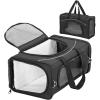 imagePetsfit Airline Approved Pet Carrier for Small Cats 165x86x11 TSA Approved Carrier with Removable DualSided Padding 2Way Placement  Fits Under Most Airplane Seats Escape Proof GrayBlackwith lockable zippers