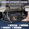 imagePetsfit Airline Approved Pet Carrier for Small Cats 165x86x11 TSA Approved Carrier with Removable DualSided Padding 2Way Placement  Fits Under Most Airplane Seats Escape Proof GrayNavywith lockable zippers