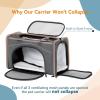 imagePetsfit Airline Approved Pet Carrier for Small Cats 165x86x11 TSA Approved Carrier with Removable DualSided Padding 2Way Placement  Fits Under Most Airplane Seats Escape Proof GrayGrey