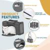 imagePetsfit Airline Approved Pet Carrier for Small Cats 165x86x11 TSA Approved Carrier with Removable DualSided Padding 2Way Placement  Fits Under Most Airplane Seats Escape Proof GrayGrey