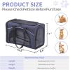 imagePetsfit Airline Approved Pet Carrier for Small Cats 165x86x11 TSA Approved Carrier with Removable DualSided Padding 2Way Placement  Fits Under Most Airplane Seats Escape Proof GrayNavywith lockable zippers
