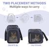 imagePetsfit Airline Approved Pet Carrier for Small Cats 165x86x11 TSA Approved Carrier with Removable DualSided Padding 2Way Placement  Fits Under Most Airplane Seats Escape Proof GrayNavywith lockable zippers