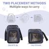 imagePetsfit Airline Approved Pet Carrier for Small Cats 165x86x11 TSA Approved Carrier with Removable DualSided Padding 2Way Placement  Fits Under Most Airplane Seats Escape Proof GrayNavywith lockable zippers