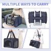 imagePetsfit Airline Approved Pet Carrier for Small Cats 165x86x11 TSA Approved Carrier with Removable DualSided Padding 2Way Placement  Fits Under Most Airplane Seats Escape Proof GrayNavywith lockable zippers