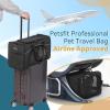 imagePetsfit Airline Approved Pet Carrier for Small Cats 165x86x11 TSA Approved Carrier with Removable DualSided Padding 2Way Placement  Fits Under Most Airplane Seats Escape Proof GrayBlack