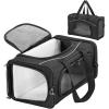 imagePetsfit Airline Approved Pet Carrier for Small Cats 165x86x11 TSA Approved Carrier with Removable DualSided Padding 2Way Placement  Fits Under Most Airplane Seats Escape Proof GrayBlackwith lockable zippers