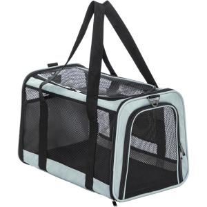 imagePETSFIT SoftSided Cat Carriers ampamp Car Seats with Patent Safe Buckles ClipOn Harness18quotx11quotx11quot Airline Approved Pet Carrier  9 lbs Capacity Cyan BlueBCyan blue