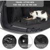 imagePETSFIT Portable Cat Litter Box  Removable 2Layer LeakProof Lining ScratchResistant Fabric with Sturdy Support Frame Travel ampamp Collapsible Cat Litter Box BlackBlackWhite