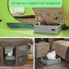 imagePETSFIT Portable Cat Litter Box  Removable 2Layer LeakProof Lining ScratchResistant Fabric with Sturdy Support Frame Travel ampamp Collapsible Cat Litter Box BlackGrey