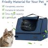 imagePETSFIT Portable Cat Litter Box  Removable 2Layer LeakProof Lining ScratchResistant Fabric with Sturdy Support Frame Travel ampamp Collapsible Cat Litter Box BlackNavy Bluewith lid