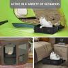 imagePETSFIT Portable Cat Litter Box  Removable 2Layer LeakProof Lining ScratchResistant Fabric with Sturdy Support Frame Travel ampamp Collapsible Cat Litter Box BlackBlackWhite