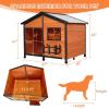 imagePetsfit Large Dog House Outdoor Wooden Shelter for Extra Large Breeds Up to 200lbs Weatherproof Roof Removable Bottom Panel ampamp Elevated Floor 47Inch Natural Brown47Brown Upgrade
