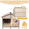 imagePetsfit Large Dog House Outdoor Wooden Shelter for Extra Large Breeds Up to 200lbs Weatherproof Roof Removable Bottom Panel ampamp Elevated Floor 47Inch Natural Brown47Off White Upgrade