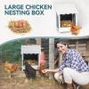 imagePETSFIT 2 Holes Chicken Nesting BoxAll Weather PVC Roof Natural Wood Design with Privacy Back Panel for HensWall Mounted or Floor Use in Coops Farms BackyardsEasy to Assemble and CleanPVC Single with Back Panel