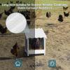 imagePETSFIT 2 Holes Chicken Nesting BoxAll Weather PVC Roof Natural Wood Design with Privacy Back Panel for HensWall Mounted or Floor Use in Coops Farms BackyardsEasy to Assemble and CleanPVC Single with Back Panel