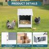 imagePETSFIT 2 Holes Chicken Nesting BoxAll Weather PVC Roof Natural Wood Design with Privacy Back Panel for HensWall Mounted or Floor Use in Coops Farms BackyardsEasy to Assemble and CleanPVC Single with Back Panel