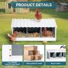imagePETSFIT 2 Holes Chicken Nesting BoxAll Weather PVC Roof Natural Wood Design with Privacy Back Panel for HensWall Mounted or Floor Use in Coops Farms BackyardsEasy to Assemble and CleanPVC Triple with Back Panel