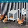 imagePETSFIT 2 Holes Chicken Nesting BoxAll Weather PVC Roof Natural Wood Design with Privacy Back Panel for HensWall Mounted or Floor Use in Coops Farms BackyardsEasy to Assemble and CleanPVC Single