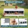 imagePETSFIT 2 Holes Chicken Nesting BoxAll Weather PVC Roof Natural Wood Design with Privacy Back Panel for HensWall Mounted or Floor Use in Coops Farms BackyardsEasy to Assemble and CleanPVC Quadruple
