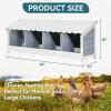 imagePETSFIT 2 Holes Chicken Nesting BoxAll Weather PVC Roof Natural Wood Design with Privacy Back Panel for HensWall Mounted or Floor Use in Coops Farms BackyardsEasy to Assemble and CleanPVC Quadruple