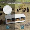 imagePETSFIT 2 Holes Chicken Nesting BoxAll Weather PVC Roof Natural Wood Design with Privacy Back Panel for HensWall Mounted or Floor Use in Coops Farms BackyardsEasy to Assemble and CleanPVC Quadruple