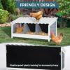 imagePETSFIT 2 Holes Chicken Nesting BoxAll Weather PVC Roof Natural Wood Design with Privacy Back Panel for HensWall Mounted or Floor Use in Coops Farms BackyardsEasy to Assemble and CleanPVC Triple with Back Panel