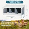 imagePETSFIT 2 Holes Chicken Nesting BoxAll Weather PVC Roof Natural Wood Design with Privacy Back Panel for HensWall Mounted or Floor Use in Coops Farms BackyardsEasy to Assemble and CleanPVC Triple with Back Panel