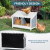 imagePETSFIT 2 Holes Chicken Nesting BoxAll Weather PVC Roof Natural Wood Design with Privacy Back Panel for HensWall Mounted or Floor Use in Coops Farms BackyardsEasy to Assemble and CleanPVC Double with Back Panel
