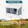 imagePETSFIT 2 Holes Chicken Nesting BoxAll Weather PVC Roof Natural Wood Design with Privacy Back Panel for HensWall Mounted or Floor Use in Coops Farms BackyardsEasy to Assemble and CleanPVC Double with Back Panel