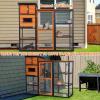 imagePETSFIT Large Catio Outdoor Cat Enclosure with Waterproof PVC Roof 4 Larger Platforms and 2 Private Resting Rooms Orange Large Cat Catio Outdoor Spacious Shelter for CatsKitties ampamp Small Animal