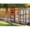 imagePETSFIT Large Catio Outdoor Cat Enclosure with Waterproof PVC Roof 4 Larger Platforms and 2 Private Resting Rooms Orange Large Cat Catio Outdoor Spacious Shelter for CatsKitties ampamp Small Animal