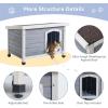 imagePetsfit Large Outdoor Cat House for Multiple Cats Wooden Feral Cat Houses for Outdoor Cats with Adjustable Foot Mat and Hinged Roof Weatherproof Dog Houses for Small Dogs Outside Light Grey