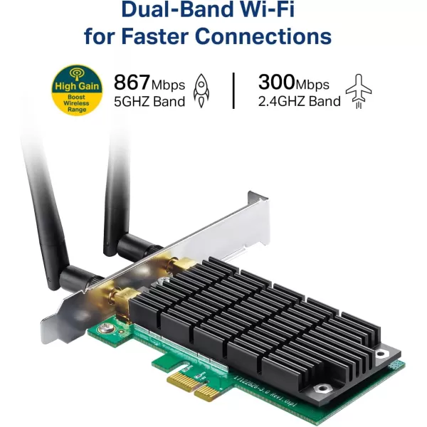 TPLink 10GB PCIe Network Card TX401PCIe to 10 Gigabit Ethernet AdapterSupports Windows 11108187 Servers 201920162012 R2 and Linux Including a CAT6A CableAC1200 WiFi Card