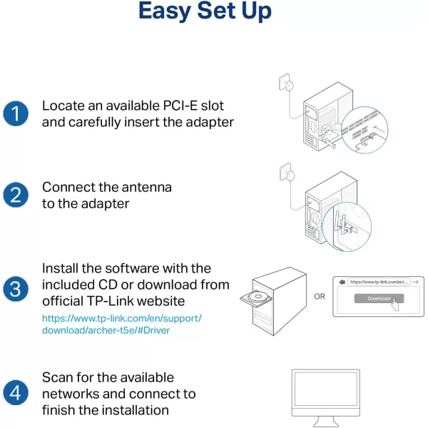 TPLink 10GB PCIe Network Card TX401PCIe to 10 Gigabit Ethernet AdapterSupports Windows 11108187 Servers 201920162012 R2 and Linux Including a CAT6A CableAC1200 WiFi Card