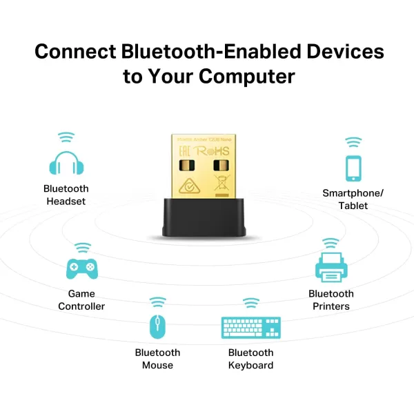 TPLink Nano 2in1 USB Bluetooth WIFi Adapter AC600Archer T2UB Nano Bluetooth 42 with 24G5G Dual Band Wireless Network Adapter for Desktop PC WPA3 Supports Windows 1110 818 7Bluetooth 42 with WiFi