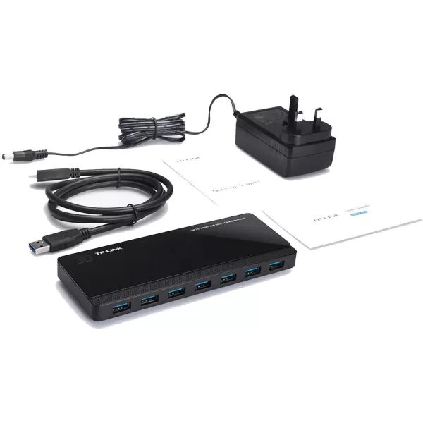 TPLink Powered USB Hub 30 with 7 USB 30 Data Ports and 2 Smart Charging USB Ports Compatible with Windows Mac Chrome ampamp Linux OS with Power OnOff Button 12V4A Power AdapterUH7207 Port  2 Charging Port