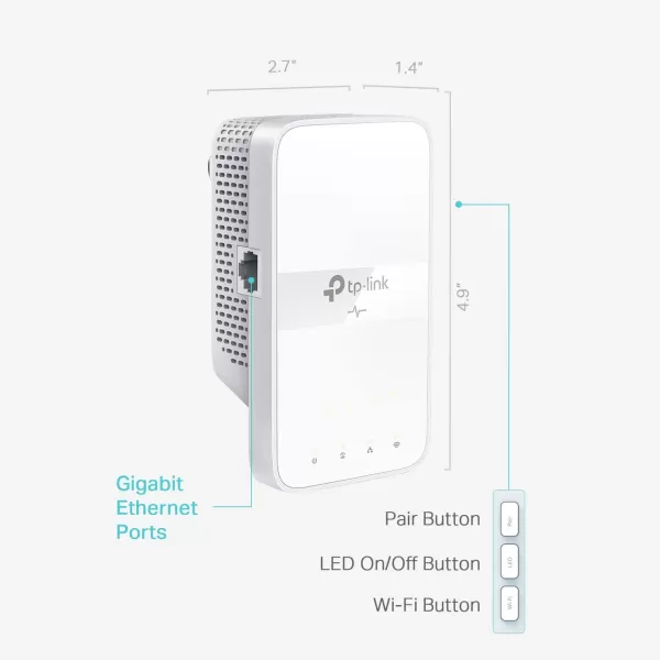 TPLink Powerline WiFi Extender TLWPA7617  AV1000 Powerline Ethernet Adapter with AC1200 Dual Band WiFi Gigabit Port Passthrough OneMesh Ethernet Over Power Plug ampamp Play Addon UnitAV1000  AC1200  Add on