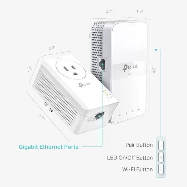 TPLink Powerline WiFi Extender TLWPA7617  AV1000 Powerline Ethernet Adapter with AC1200 Dual Band WiFi Gigabit Port Passthrough OneMesh Ethernet Over Power Plug ampamp Play Addon UnitAV1000  AC1200  Kit