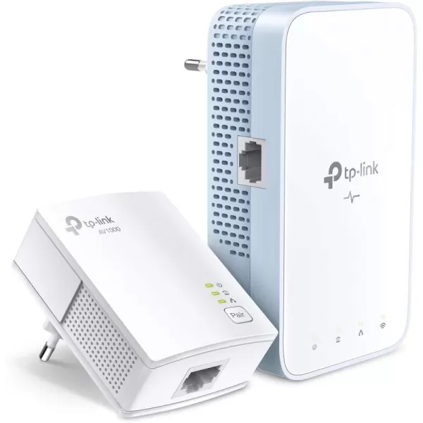 TPLink Powerline WiFi Extender TLWPA7517KIT  AV1000 Powerline Ethernet Adapter with Dual Band WiFi OneMesh Gigabit Port Ethernet Over Power Plug ampamp Play