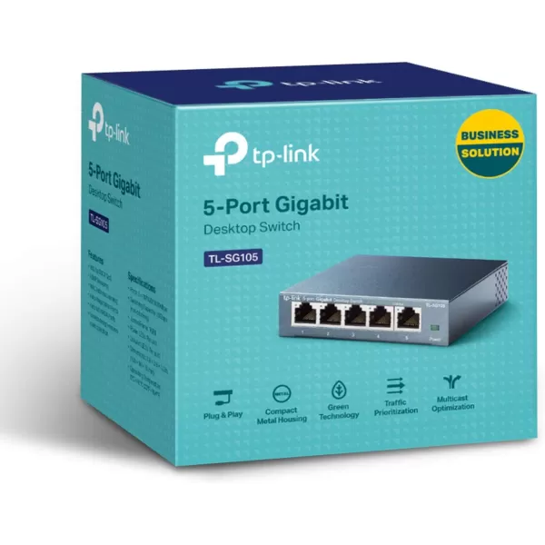 TPLink 24 Port Gigabit Ethernet Switch Desktop Rackmount Plug ampamp Play Shielded Ports Sturdy Metal Fanless Quiet Traffic Optimization Unmanaged TLSG1024S5 Port