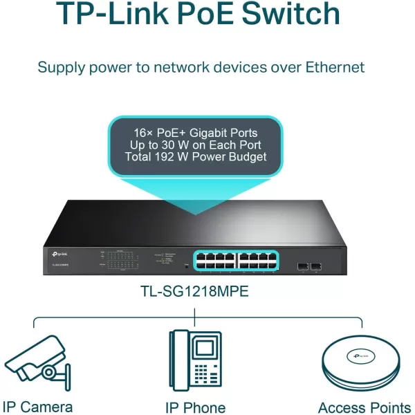 TPLink TLSG1008MP 8 Port Gigabit PoE Switch 8 PoE Ports 153W Rackmount Plug ampamp Play Sturdy Metal Shielded Ports Overload Protection w Port Priority18 Port w 16Port PoE