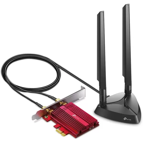 TPLink WiFi 6E Intel AX210 AXE5400 PCIe WiFi Card for PC Archer TXE75E  Tri Band Wireless Adapter for Desktop PC with Magnetic Base Dual Antenna Bluetooth 53USB Port WPA3 MUMIMO OFDMA