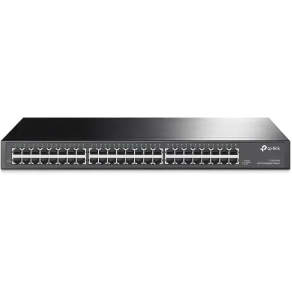 TPLink 24 Port Gigabit Ethernet Switch Desktop Rackmount Plug ampamp Play Shielded Ports Sturdy Metal Fanless Quiet Traffic Optimization Unmanaged TLSG1024S48 Port